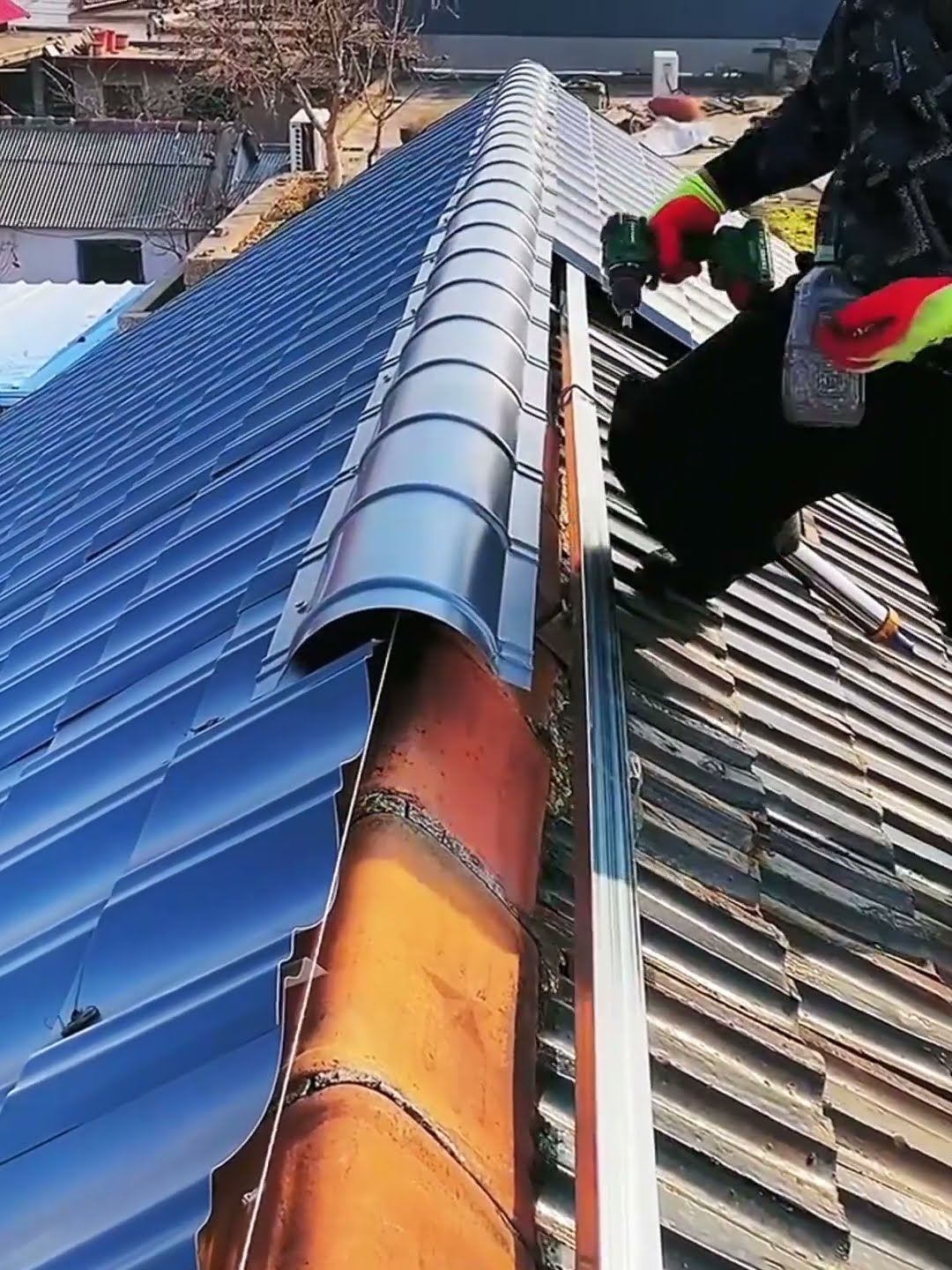 Repair tile leakage process- Good tools and machinery make work easy