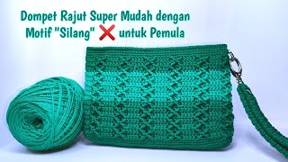 Dompet Rajut Motif 'Silang' ❌ Super Mudah untuk Pemula | Crochet Wallet Easy Tutorial for Beginners