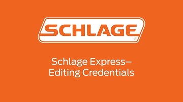 Schlage Express - Editing Credentials