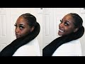 Sleek Low PONYTAIL Style On 4B Hair | Ft Outre Pretty Quick Wrap Pony