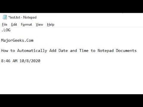 How to Automatically Add Date and Time to Notepad Documents - YouTube