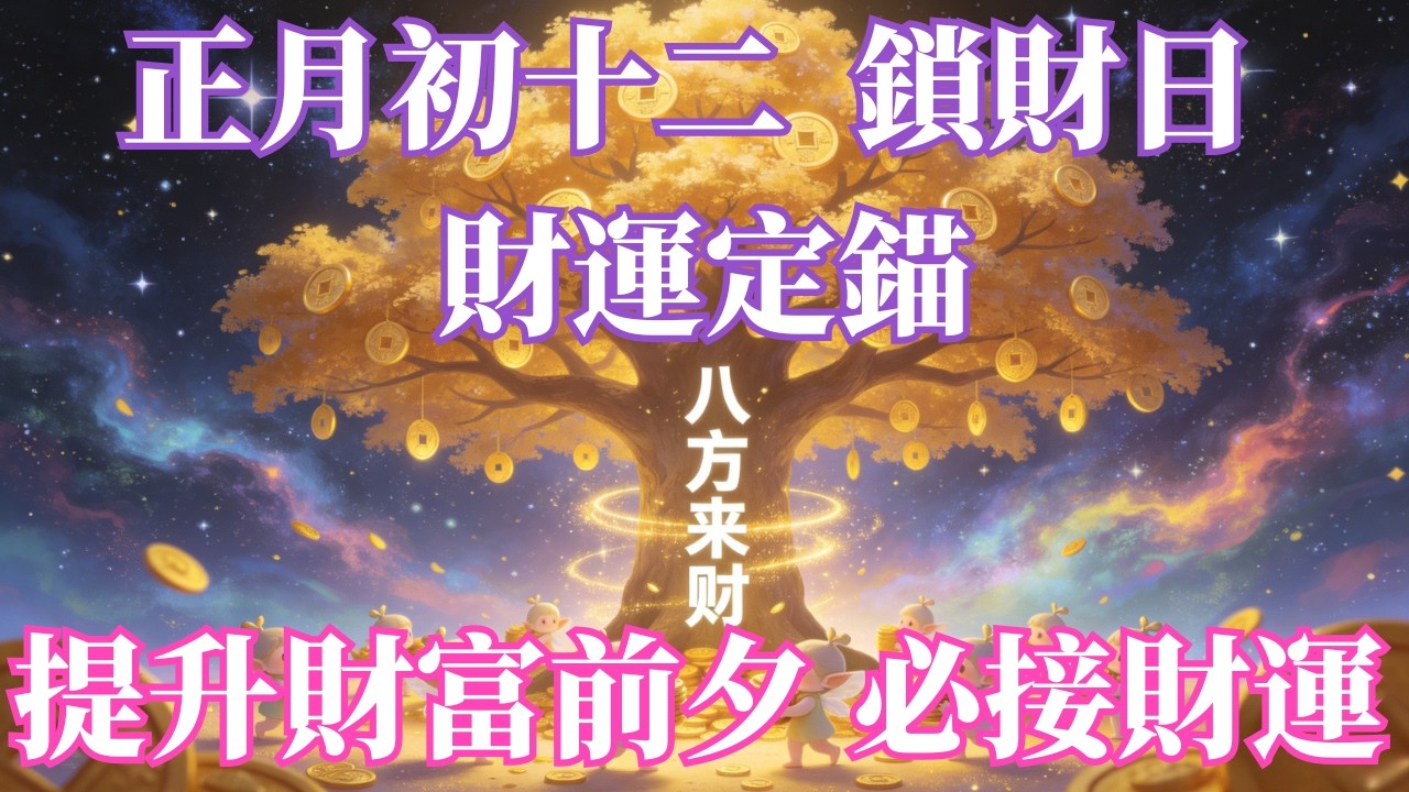 🔥必聽錯過等一年！ 🔒正月初十二鎖住全年財運｜聽完不再漏財｜宇宙正在幫你鎖財運✨迅速提升財富磁場｜吸財秘技｜💰財氣正在找你｜聽完成為金錢磁鐵｜不費力收入增加