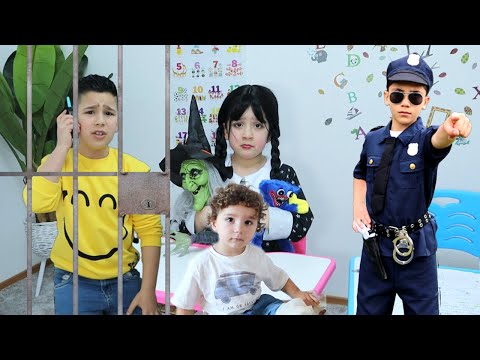 الشرطي دخل غزل وتيم السجن161 ألعاب سيارات شرطة أطفال بيبي بنات اغاني للأطفال