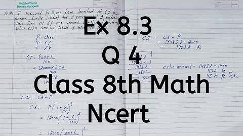 Ex 8.3, Q 4, Chapter 8, Comparing Quantities, Class 8 Math