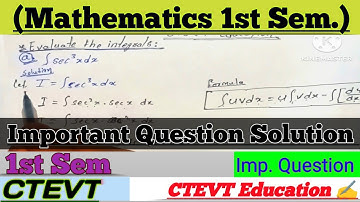 Mathematics 1st semester | Important Question Solution | 2081 #ctevt