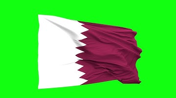 Qatar Flag green screen | blue screen | chroma key (FREE USE)