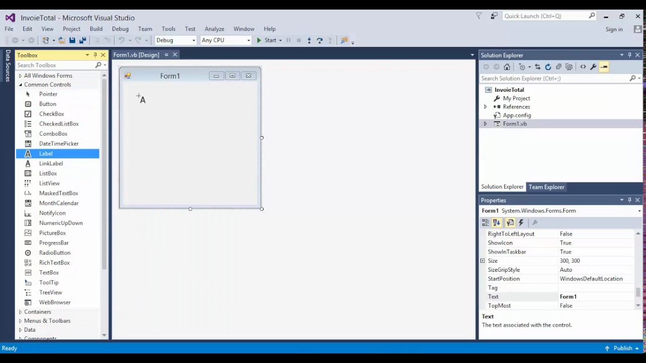 Visual Studio 2015 Visual Basic Design Layout - YouTube