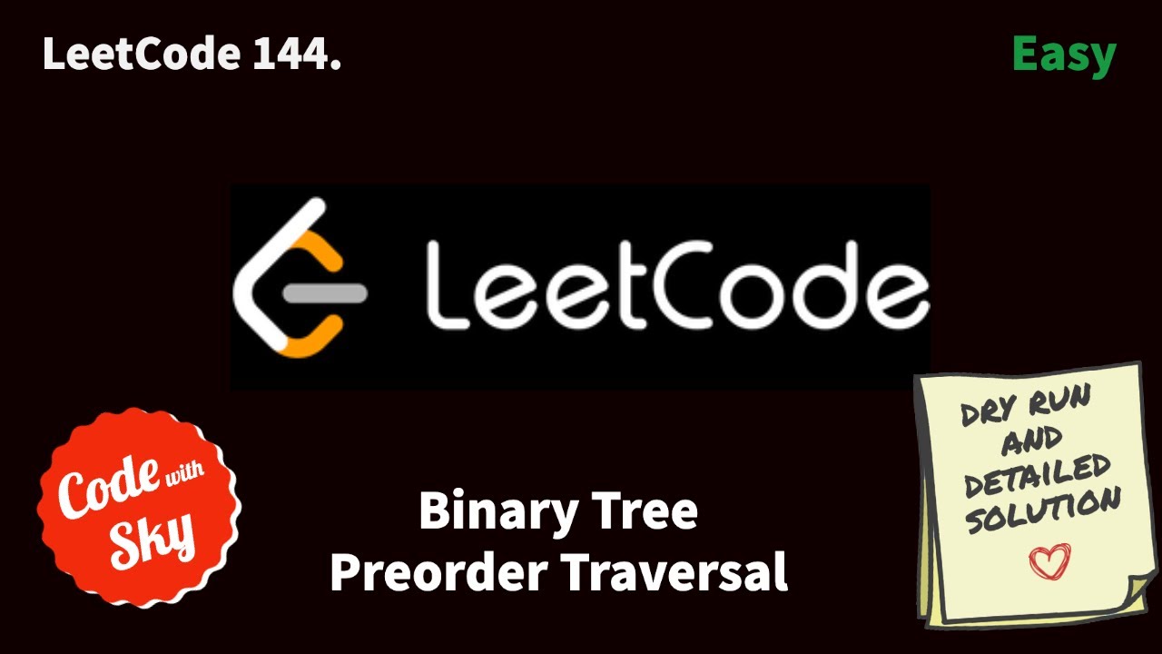 144. Binary Tree Preorder Traversal || Leetcode || C++ || Hindi - YouTube
