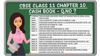 Cash Book Question 7 | Two Column Cash Book | Class 11 Accountancy in Tamil | @savvylearnerchannel