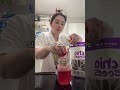 Homemade wellness drink 💗Sparklingwater + beet powder + chia seeds + sliced strawberries.✨