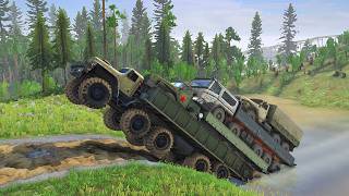 Military Trucks SMASH River Barriers with CRAZY Capabilities screenshot 4