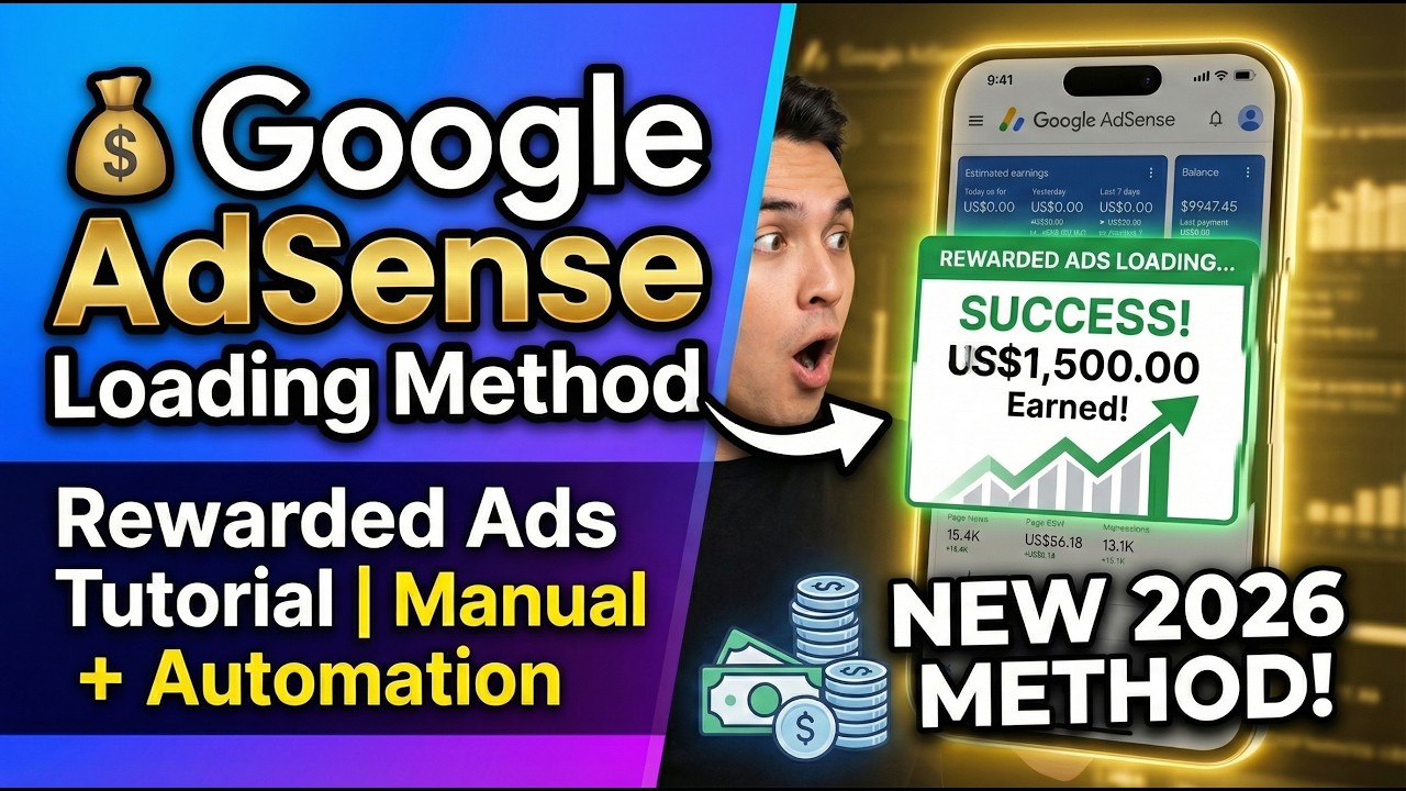 💰 Google AdSense Loading Method Rewarded Ads Tutorial | Manual ...