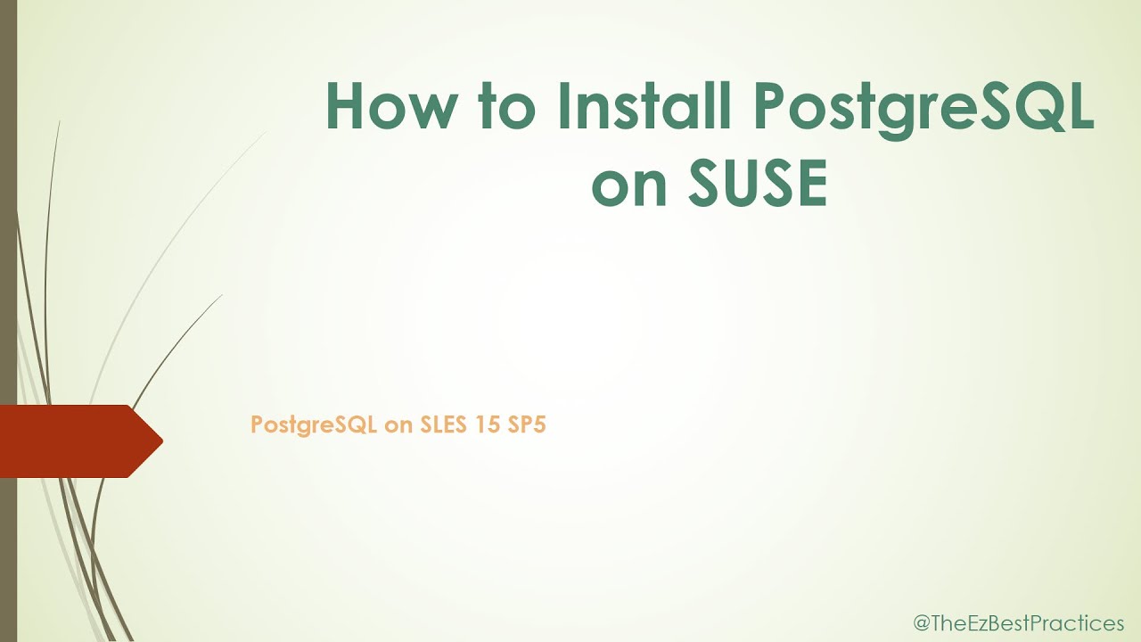 How to Install PostgreSQL on SUSE Linux - YouTube