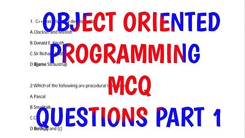 Object Oriented Programming MCQ Questions Part1