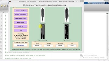 Medicinal Plant Detection and Classification Using Matlab !! IEEE Based Project
