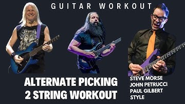 How To Play  Alternate Picking Workout Steve Morse Paul Gilbert & John Petrucci - Lead Guitar Lesson