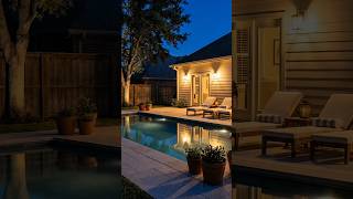 Relaxing Night Pool Ambience | Calm Water Sounds &amp; Backyard Vibes.... 🏊
