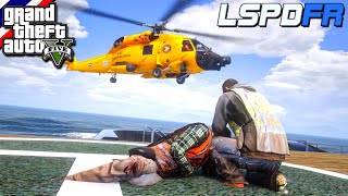 GTA V - LSPDFR มาเป็นหน่วยกู้ภัยทางทะเลในเกม GTA V หน่วยกู้ภัยยามฝั่ง ช่วยเหลือลูกเรือบาดเจ็บ #261