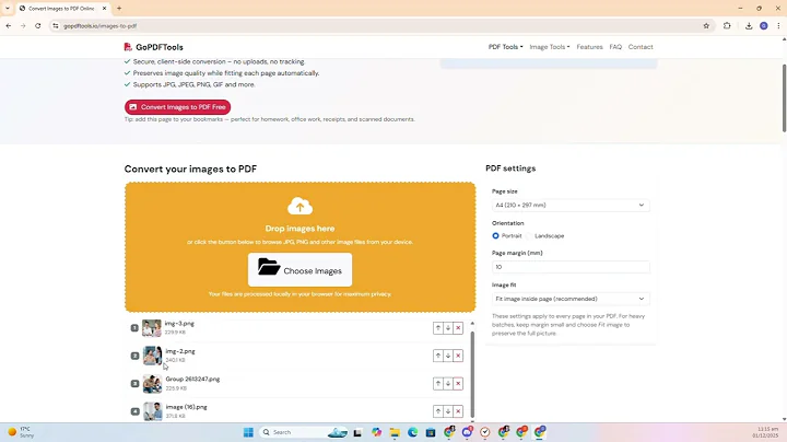 Convert Images to PDF Online