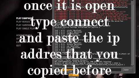 how to connect manually in left 4 dead servers  for dummies