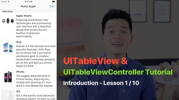 UITableView Series Pt 1/10: Introduction to UITableView and UITableViewController Tutorial in Swift