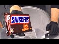 Snickers Chocolate Bar - Ice Cream Rolls | how to make Candy Bars to rolled Ice Cream - Food ASMR