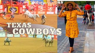 అమెరికాలో COWBOYS | TEXAS FAMOUS RODEO| #VLOG | TELUGU VLOGS USA | BULL FIGHTING | HORSE RIDING