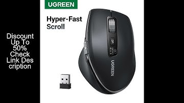 UGREEN Hyper-Fast Scroll Wireless Mouse Bluetooth 5.4 2.4G Ergonomic 5000DPI for MacBook Tablet Lapt