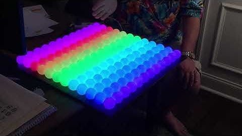 12 x 12 NeoPixel Ping Pong Ball Array (Vertical Rainbow Effect)