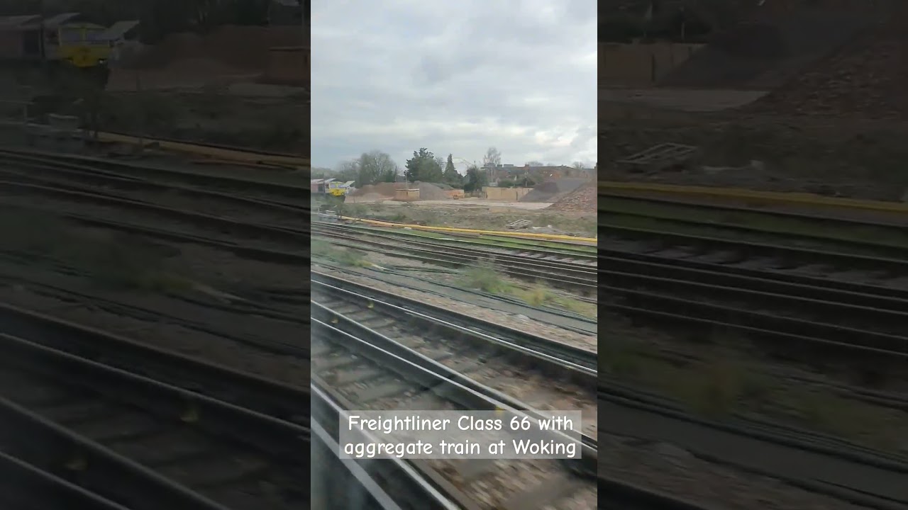 Out and About - Freightliner Class 66 unloading aggregate train at Woking