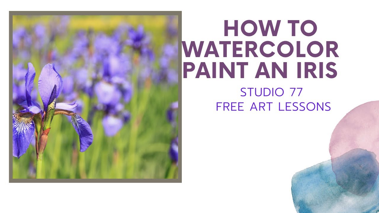 How to watercolor paint an Iris Free Art Lesson! YouTube