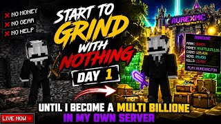 I Started With NOTHING on My Own Minecraft Server… DAY 1 LIVE 🔴