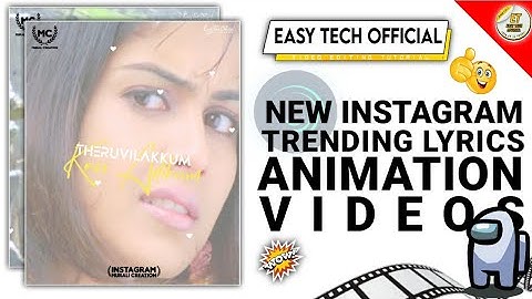 How To Make New Trending Instagram Video Lyrics Animation Editing Tutorial Tamil