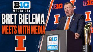 Illini coach Bret Bielema meets with the media at Big Ten Media Day 2026