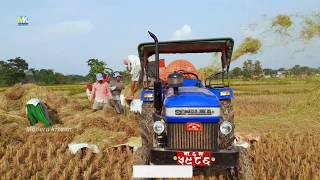 sonalika Di 745 iii power plus with j s paddy thresher