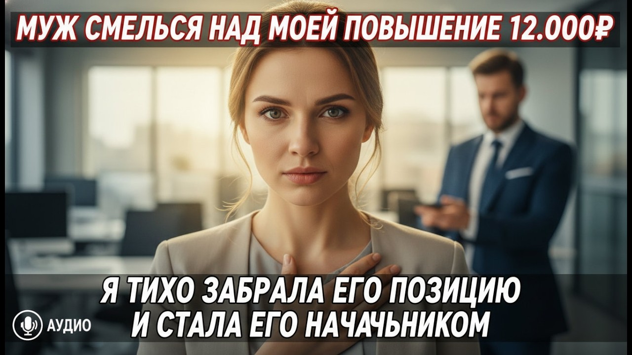 Муж рассмеялся над прибавкой жены в 12 тысяч. Она тихо заняла его должность и стала начальницей.