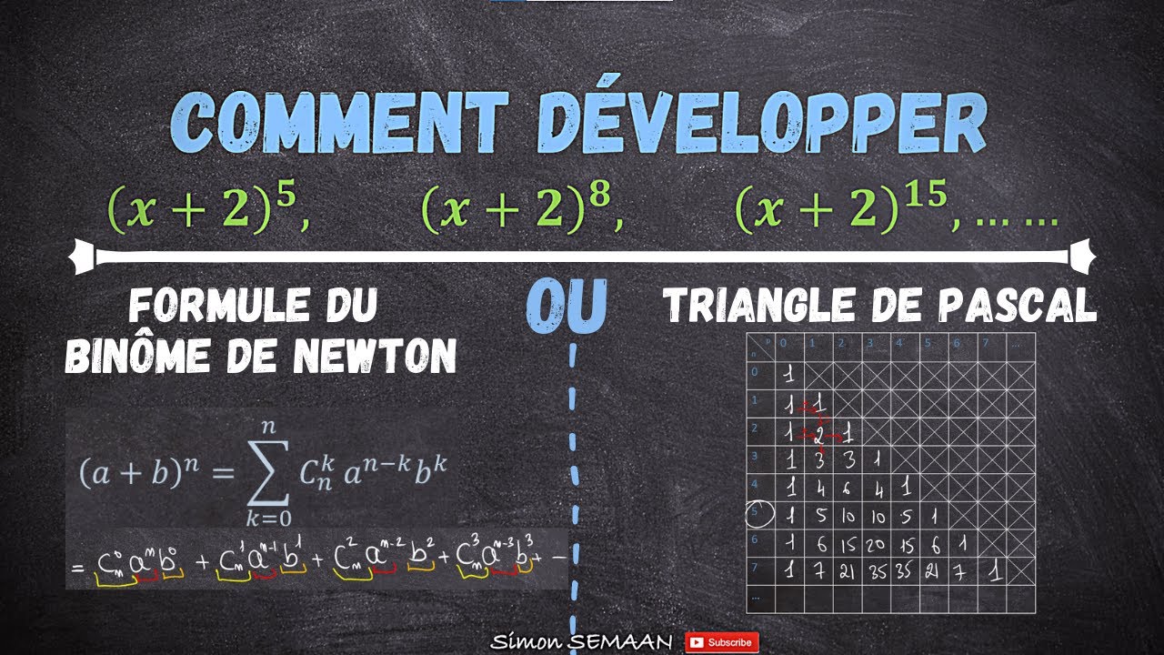 Que préférez-vous ? Formule du binôme de Newton ou Triangle de Pascal ?