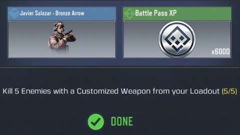 Call Of Duty Mobile Kill 5 Enemies with a Customized Weapon from your Loadout Task Complete