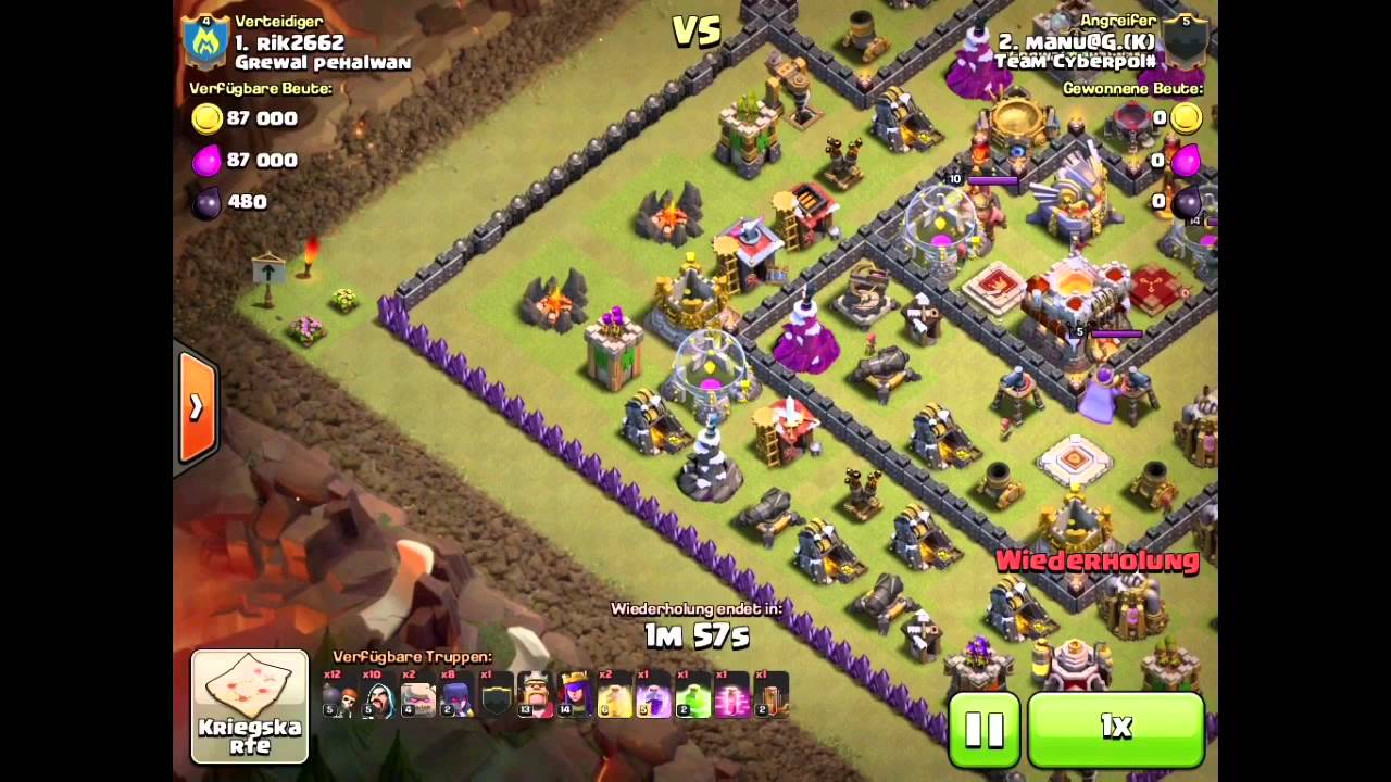 Clash Of Clans Rathaus Level 9 Angriff Rathaus 9 Hexen Angriff Clash of Clans [DE] - YouTube