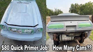 I Finally Covered That Dull Yellow Paint On The Ford Mustang! Quick &amp; Simple Prime Job!