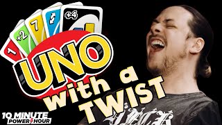 Playing DARE UNO with our own RULES (ft. RubberNinja) - 10 Minute Power Hour