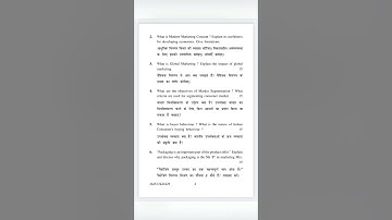 FUNDAMENTALS OF MARKETING - PREVIOUS YEAR QUESTION PAPER | BCOM | KUK |