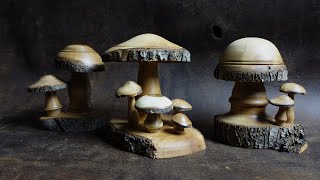 Wood Turned Mushroom Feature