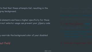 How to Easily Override the Default Background Color of a Disabled Input Field Using jQuery