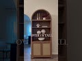 SICOTAS Arched Cabinet Bookshelf – 5-Tier Boho Rattan Bookcase with Doors, 84.2” Tall Storage Shelf