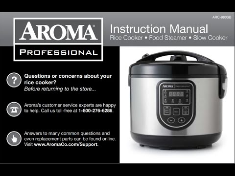 Aroma Rice Cooker Manual Arc 980SB Instruction Manual - YouTube