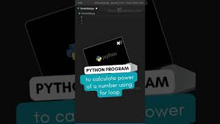 python program to calculate power of a number using for loop #shorts
