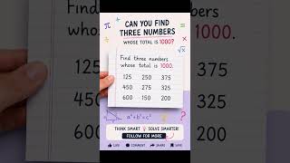 Find 3 Numbers That Make 1000❓️👍#allrounderanany#math#education#ananyfc293r!!