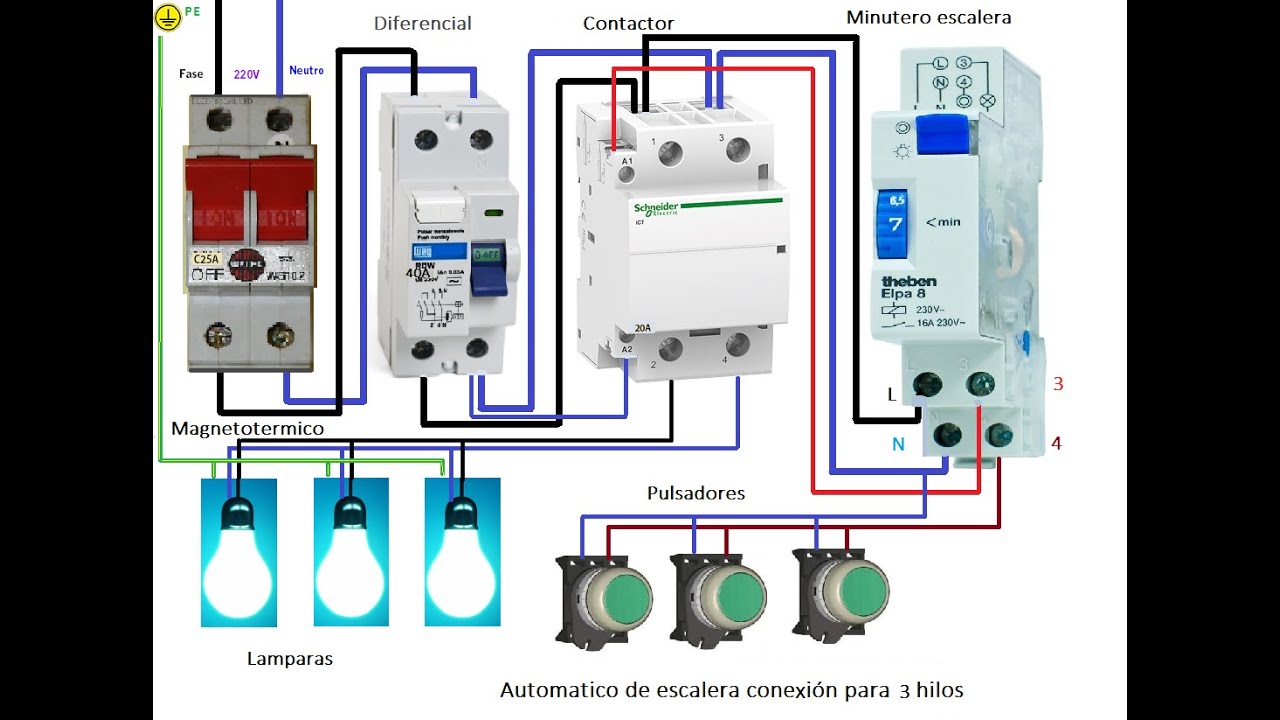 Automatico De Pasillo Escalera Rbc Sitel Apto Led 3 Cables