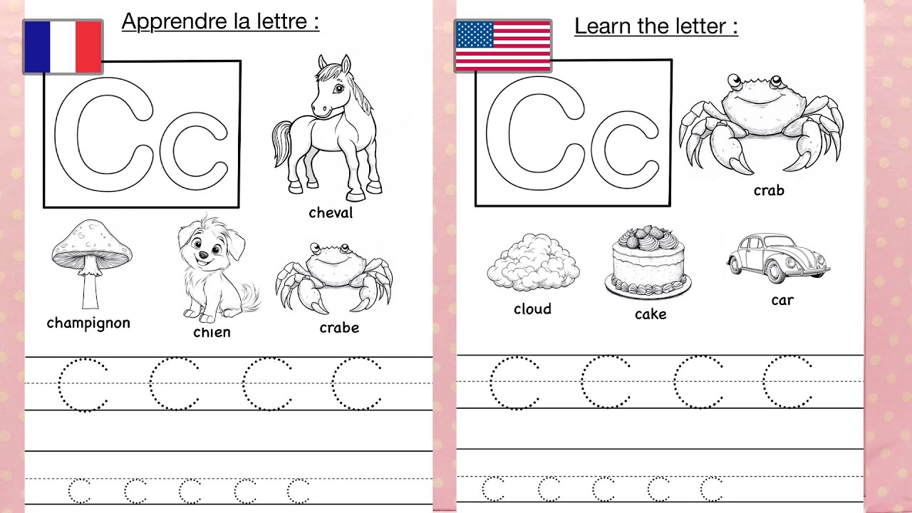 Apprendre la lettre C 🇫🇷 Vidéo Educative 🇺🇸 Learn the Letter C Coloring